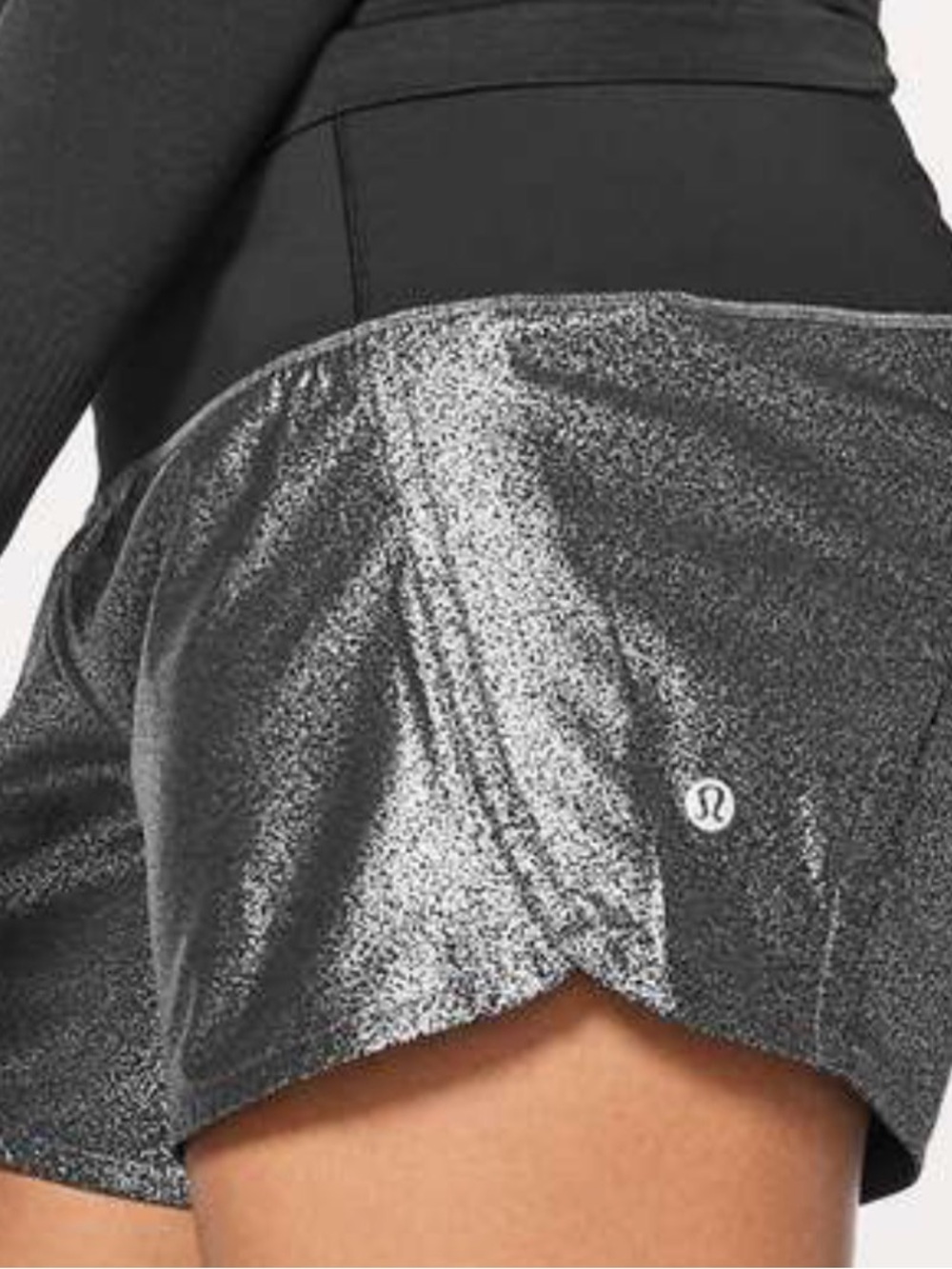 lululemon athletica Shimmer Silver Athletic Shorts